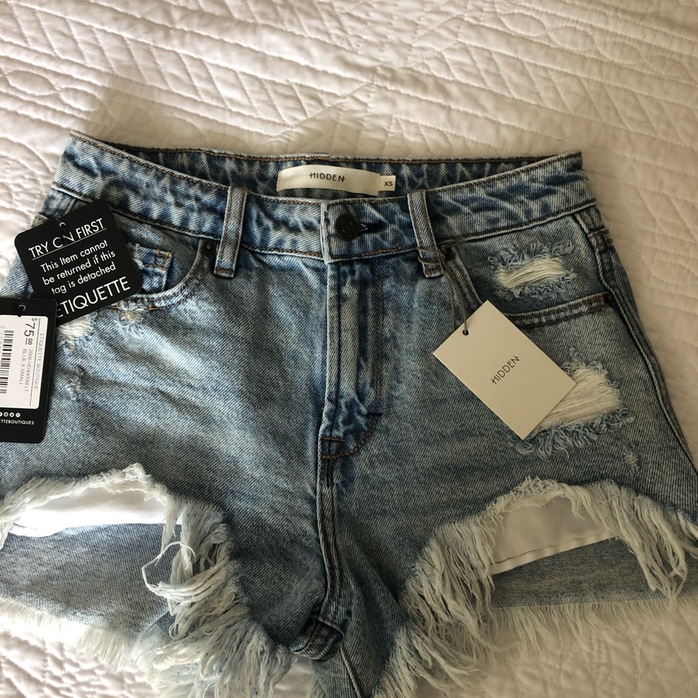 High waisted jean shorts